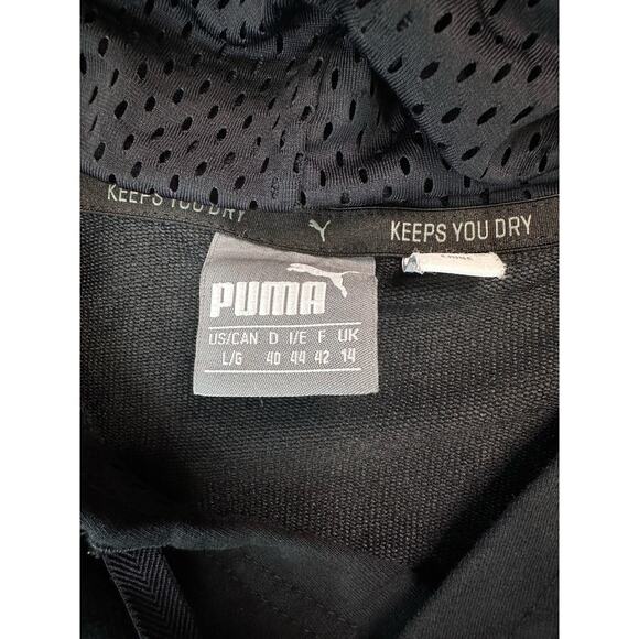 Puma Black/White Hoodie Graphic Crop Long Sleeve Pullover WMNS L 850024-01 Logo - Picture 7 of 8